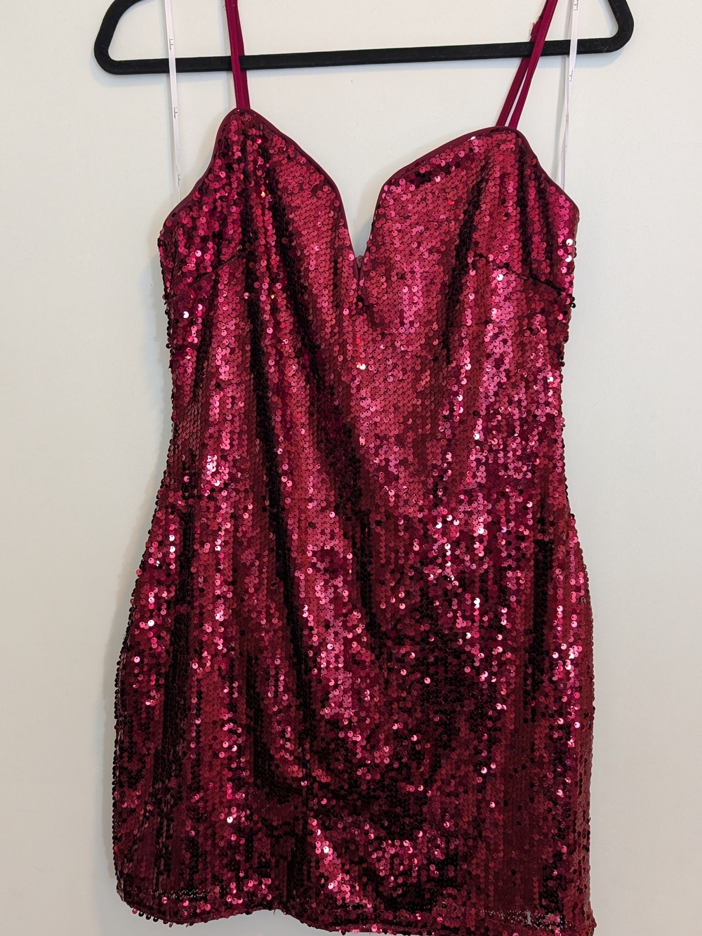 Lulu's Burgundy Red Sequin Mini Dress